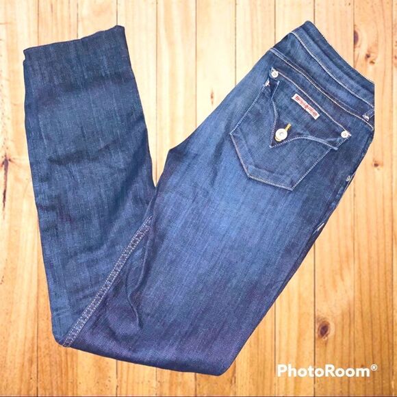 Hudson Jeans Denim - HUDSON Bacara Crop Straight Cuffed Raw Hem Jeans